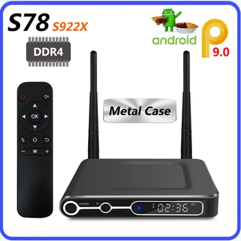 S78 Amlogic S922X Android 9.0 akıllı tv kutusu DDR4 4GB 32GB BT 5G Wifi 1000M Lan 4K HD Set Üstü Kutusu Medya Oynatıcı VS AM6B artı